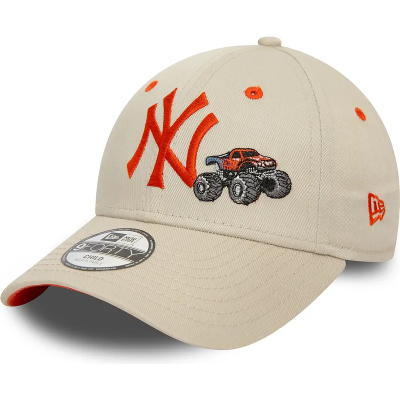 siltovka-zaoblena-bezova-nastavitelny-pre-deti-9forty-graphic-monster-truck-new-york-yankees-mlb-new-era