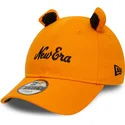 new-era-9forty-script-animal-verstellbare-kinderkappe-in-orange-mit-gebogenem-schirm