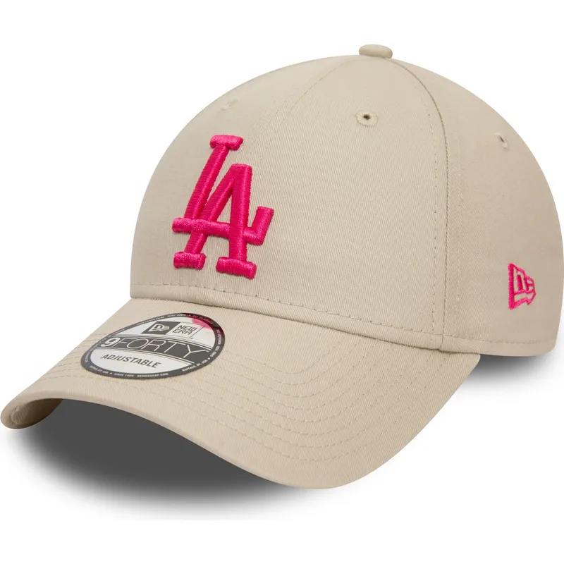 siltovka-zaoblena-bezova-nastavitelny-rosa-9forty-league-essential-los-angeles-dodgers-mlb-new-era