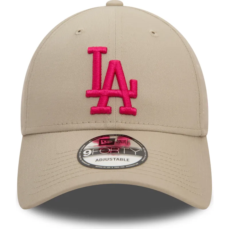 siltovka-zaoblena-bezova-nastavitelny-rosa-9forty-league-essential-los-angeles-dodgers-mlb-new-era