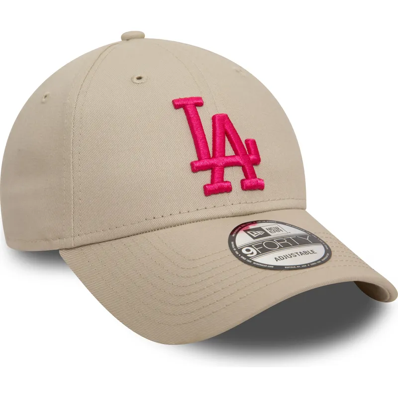 siltovka-zaoblena-bezova-nastavitelny-rosa-9forty-league-essential-los-angeles-dodgers-mlb-new-era