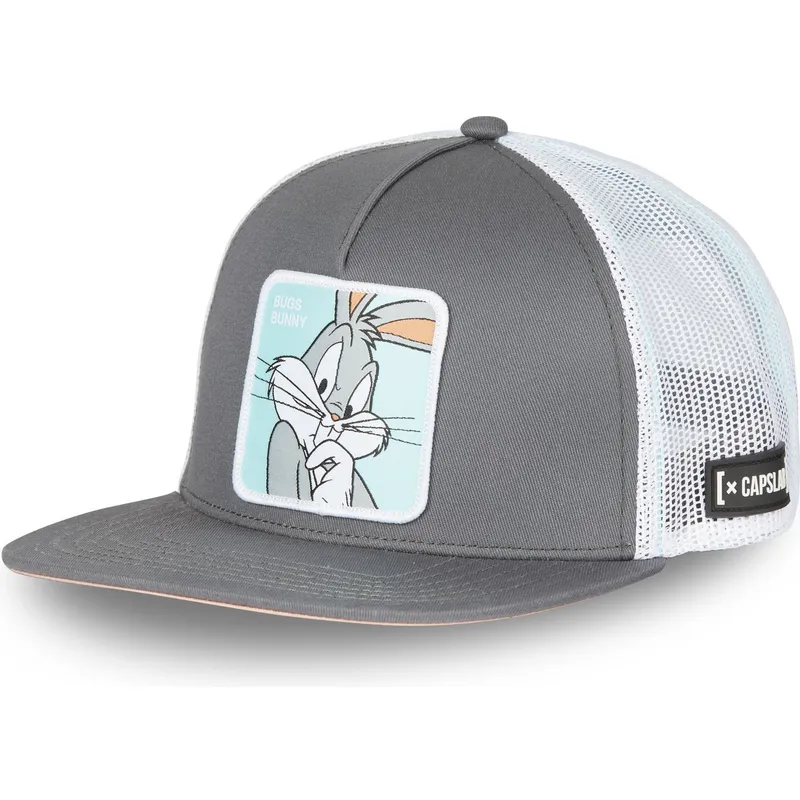 grau-flache-trucker-kappe-bugs-bunny-loo8-bug-looney-tunes-von-capslab