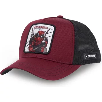 Capslab Youth Deadpool KID_BAD1 Marvel Comics Maroon and Black Trucker Hat