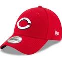 rote-verstellbare-curved-cap-9forty-the-league-der-cincinnati-reds-mlb-von-new-era