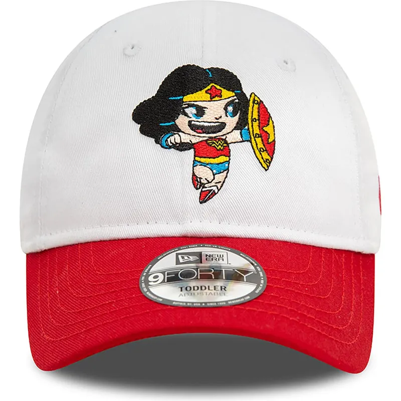 weisse-und-rote-verstellbare-curved-cap-fur-kinder-von-wonder-woman-dc-comics-hero-von-new-era