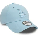 verstellbare-hellblaue-curved-cap-mit-hellblauem-logo-9forty-league-essential-der-los-angeles-dodgers-mlb-von-new-era
