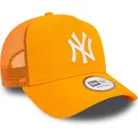 new-era-a-frame-league-essential-new-york-yankees-mlb-orange-trucker-hat