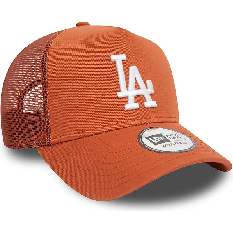 braune-trucker-cap-a-frame-league-essential-der-los-angeles-dodgers-mlb-von-new-era