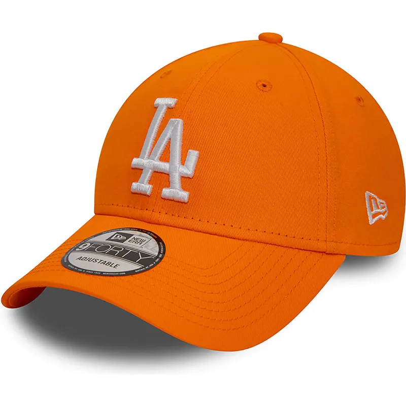 siltovka-zaoblena-oranzova-nastavitelny-9forty-league-essential-los-angeles-dodgers-mlb-new-era