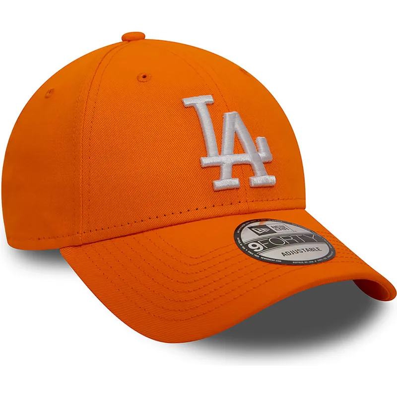siltovka-zaoblena-oranzova-nastavitelny-9forty-league-essential-los-angeles-dodgers-mlb-new-era