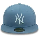 new-era-new-york-yankees-mlb-59fifty-league-essential-blaue-angepasste-flache-kappe-mit-blauem-logo