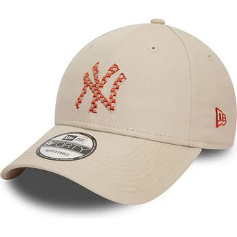 Cap zaoblená beige adjustable strap 9FORTY Seasonal Infill New York Yankees MLB New Era