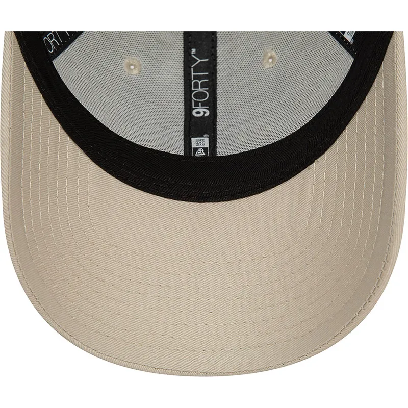 beige-verstellbare-damen-cap-9forty-floral-der-new-york-yankees-mlb-von-new-era