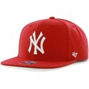 47-brand-flat-brim-new-york-yankees-mlb-sure-shot-snapback-cap-rot