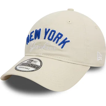 Cap zaoblená beige adjustable strap 9TWENTY Wordmark New York Yankees MLB New Era