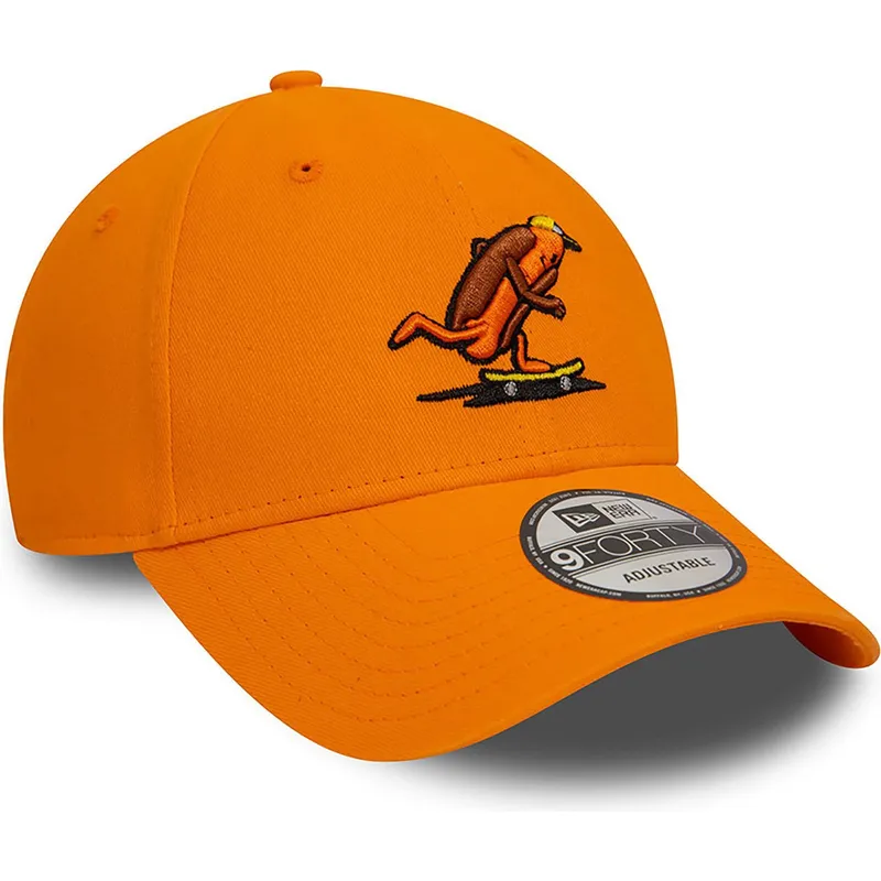 siltovka-zaoblena-oranzova-nastavitelny-9forty-hot-dog-character-new-era