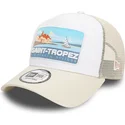 beige-trucker-cap-a-frame-summer-von-saint-tropez-stadte-und-strande-von-new-era