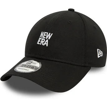 New Era Curved Brim 9FORTY Black Adjustable Cap