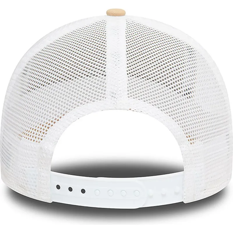 hellbraune-und-weisse-trucker-kappe-a-frame-seasonal-infill-der-los-angeles-dodgers-mlb-von-new-era