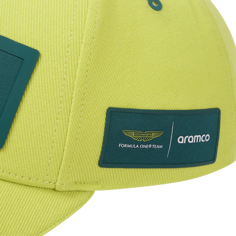 gelbe-und-grune-verstellbare-curved-cap-patch-aston-martin-f1-team-x-kimoa