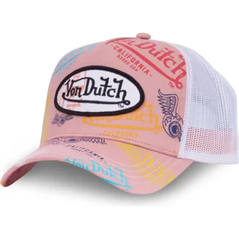 Ροζ και άσπρο καπέλο φορτηγατζή LE POU από Von Dutch