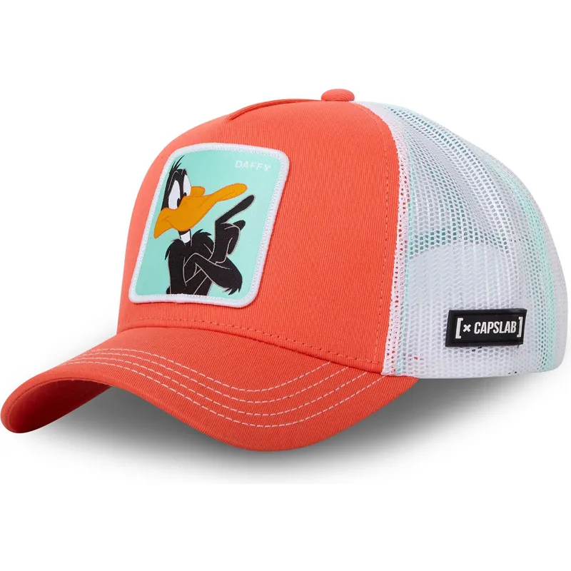 capslab-looney-tunes-daf-ct-pato-lucas-orange-weisse-trucker-kappe