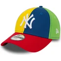 siltovka-zaoblena-viacfarebna-nastavitelny-pre-deti-9forty-block-new-york-yankees-mlb-new-era