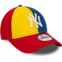 siltovka-zaoblena-viacfarebna-nastavitelny-pre-deti-9forty-block-new-york-yankees-mlb-new-era