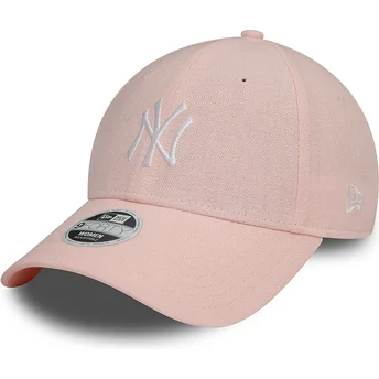 Šiltovka zaoblená ružová nastaviteľný 9FORTY Linen New York Yankees MLB New Era