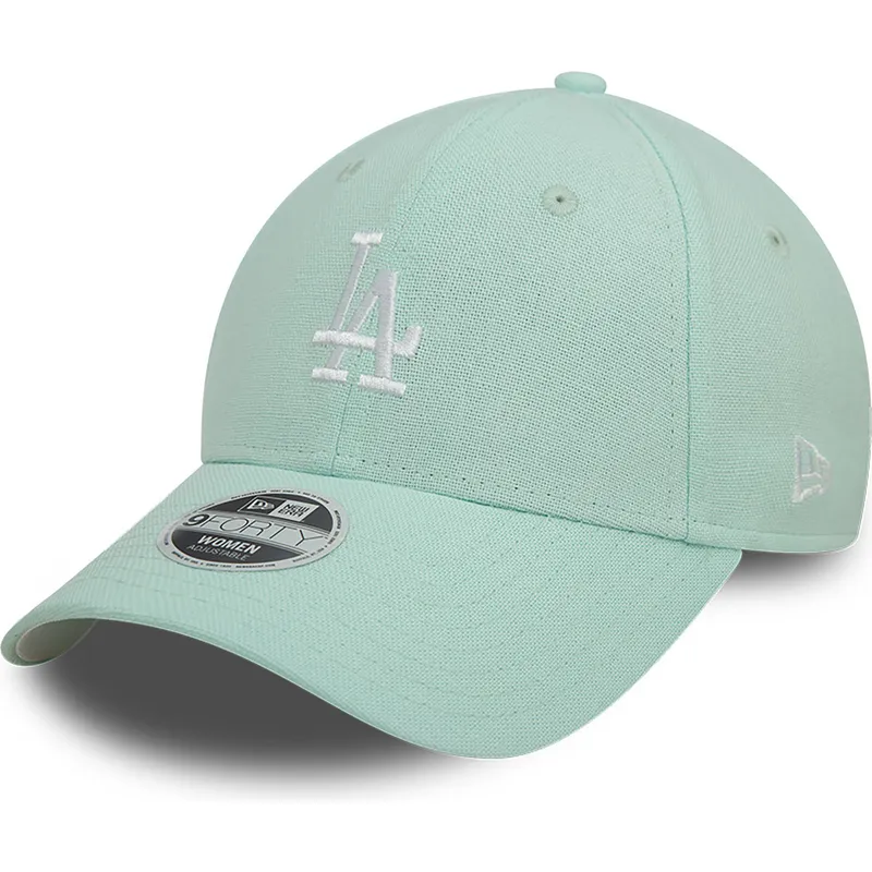 siltovka-zaoblena-zelena-nastavitelny-9forty-linen-los-angeles-dodgers-mlb-new-era