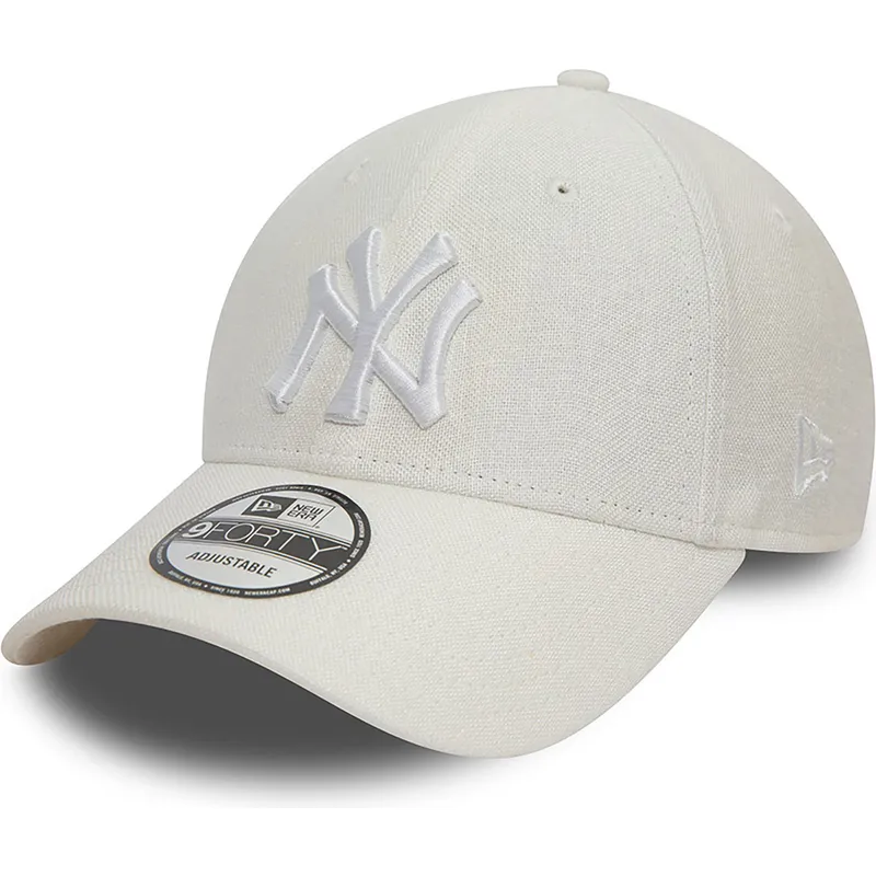 siltovka-zaoblena-biely-nastavitelny-9forty-linen-new-york-yankees-mlb-new-era