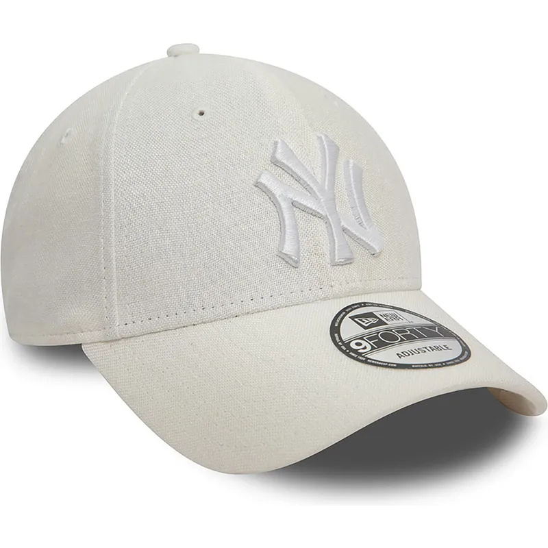 siltovka-zaoblena-biely-nastavitelny-9forty-linen-new-york-yankees-mlb-new-era