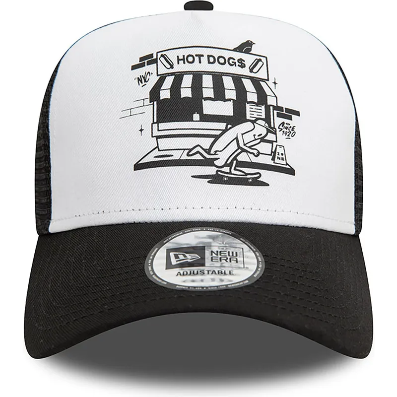 siltovka-zaoblena-cierna-snapback-a-frame-graphic-hot-dog-new-york-new-era