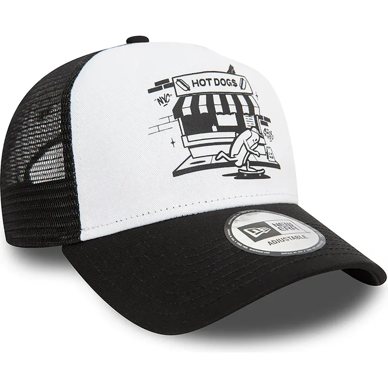 siltovka-zaoblena-cierna-snapback-a-frame-graphic-hot-dog-new-york-new-era