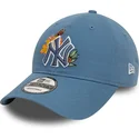 new-era-new-york-yankees-mlb-9twenty-floral-verstellbare-blaue-kappe-mit-gebogenem-schirm