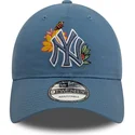 new-era-new-york-yankees-mlb-9twenty-floral-verstellbare-blaue-kappe-mit-gebogenem-schirm