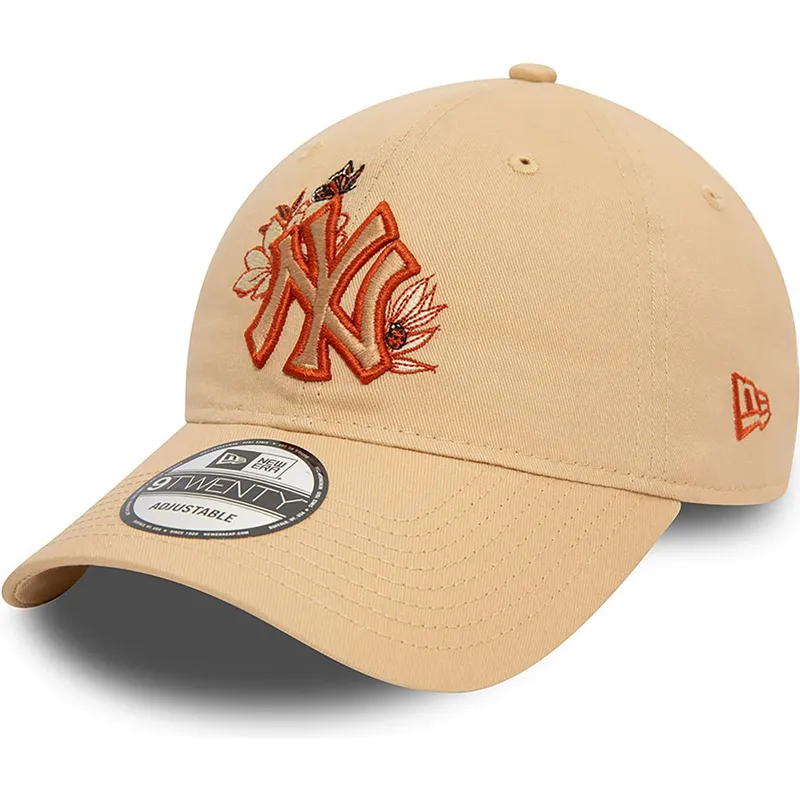 siltovka-zaoblena-hneda-nastavitelny-9twenty-floral-new-york-yankees-mlb-new-era