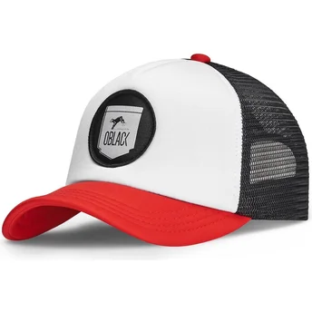 Trucker-Cap weiß, schwarz und rot Classic von Oblack