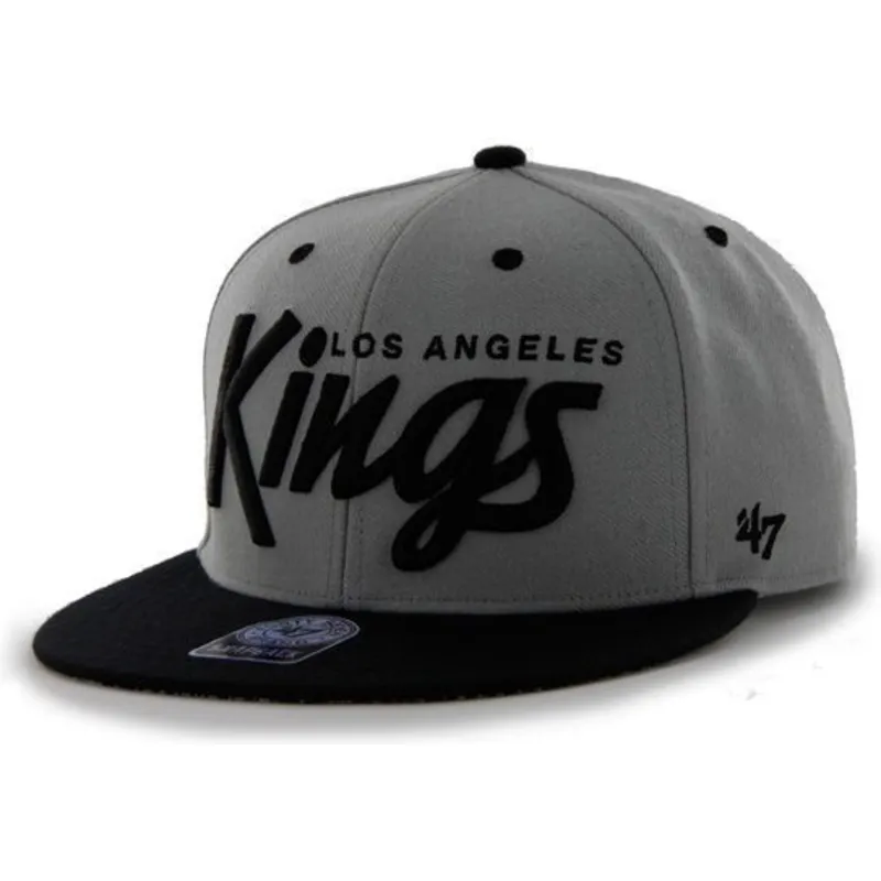 siltovka-rovna-siva-snapback-letras-los-angeles-kings-nhl-47-brand
