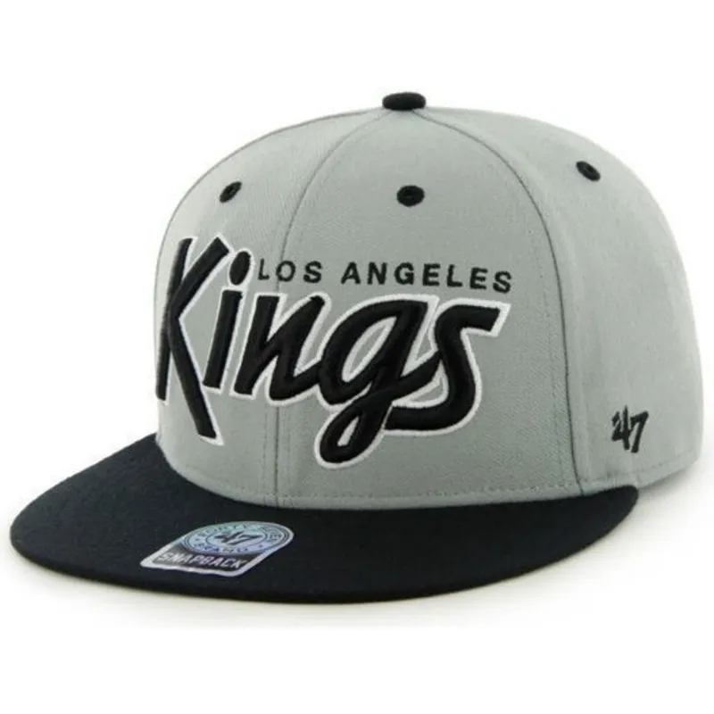 siltovka-rovna-siva-snapback-letras-los-angeles-kings-nhl-47-brand