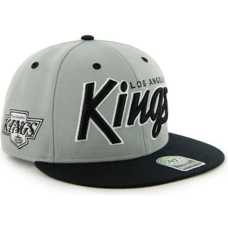 siltovka-rovna-siva-snapback-letras-los-angeles-kings-nhl-47-brand