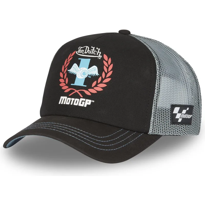 von-dutch-moto-gp4-schwarze-und-graue-trucker-kappe