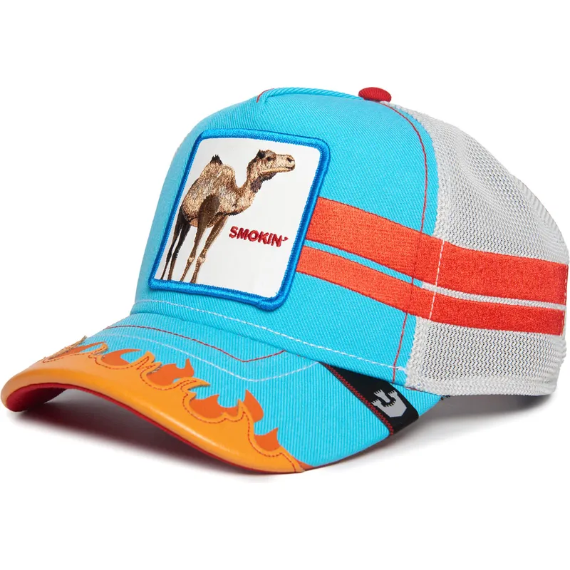 siltovky-zaoblena-kamionista-modra-snapback-dromedario-smokin-somebody-stop-me-supercharged-the-farm-the-farm-de-goorin-bros
