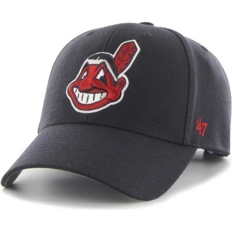 siltovka-zaoblena-tmavomodra-nastavitelny-cleveland-indians-mlb-47-brand