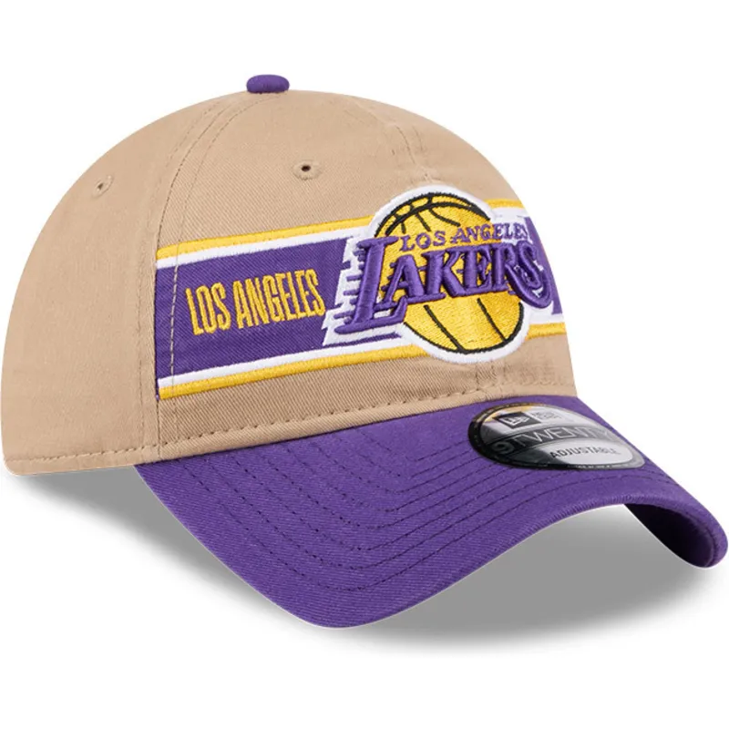cap-zaoblena-brown-adjustable-strap-9twenty-draft-2024-los-angeles-lakers-nba-new-era