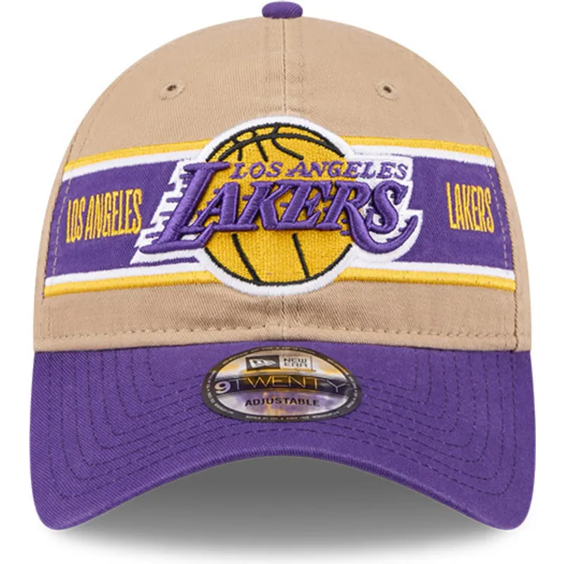 cap-zaoblena-brown-adjustable-strap-9twenty-draft-2024-los-angeles-lakers-nba-new-era
