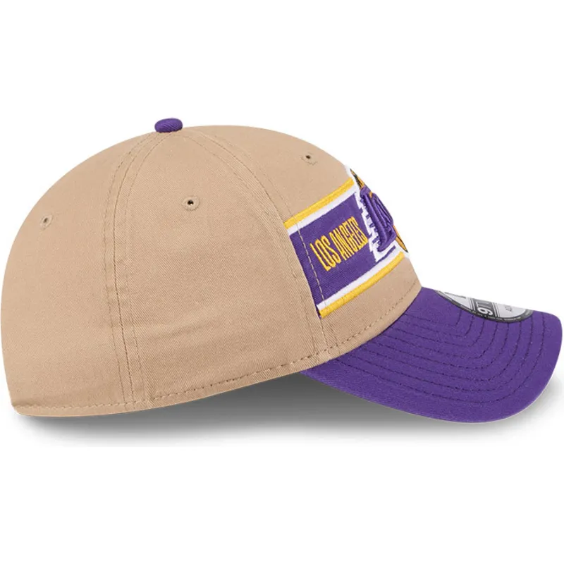 cap-zaoblena-brown-adjustable-strap-9twenty-draft-2024-los-angeles-lakers-nba-new-era