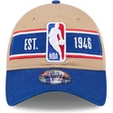 braune-und-blaue-verstellbare-curved-cap-9twenty-draft-2024-von-nba-von-new-era