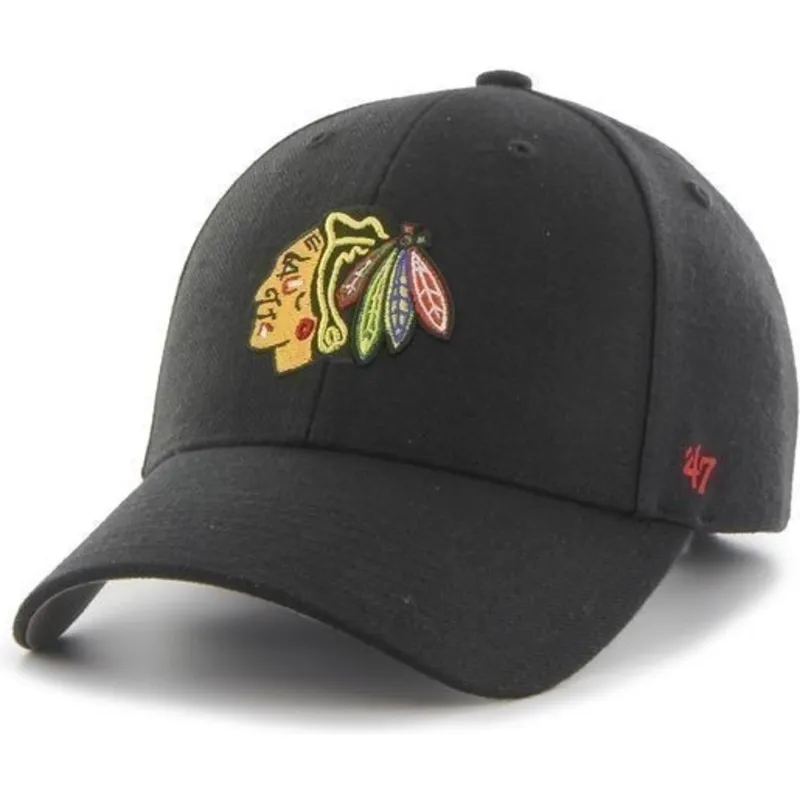 schwarze-gebogene-kappe-der-chicago-blackhawks-nhl-von-47-brand