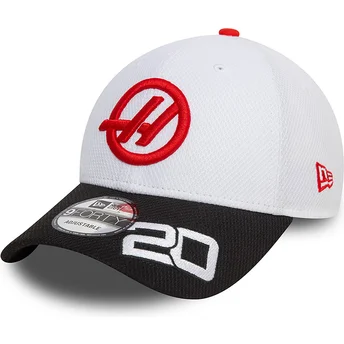 Cap zaoblená white snapback Kevin Magnussen 9FORTY Haas F1 Team Formula 1 New Era